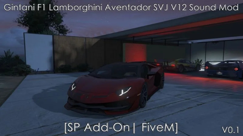 Gintani F1 Lamborghini Aventador SVJ V12 Engine Sound (FiveM)
